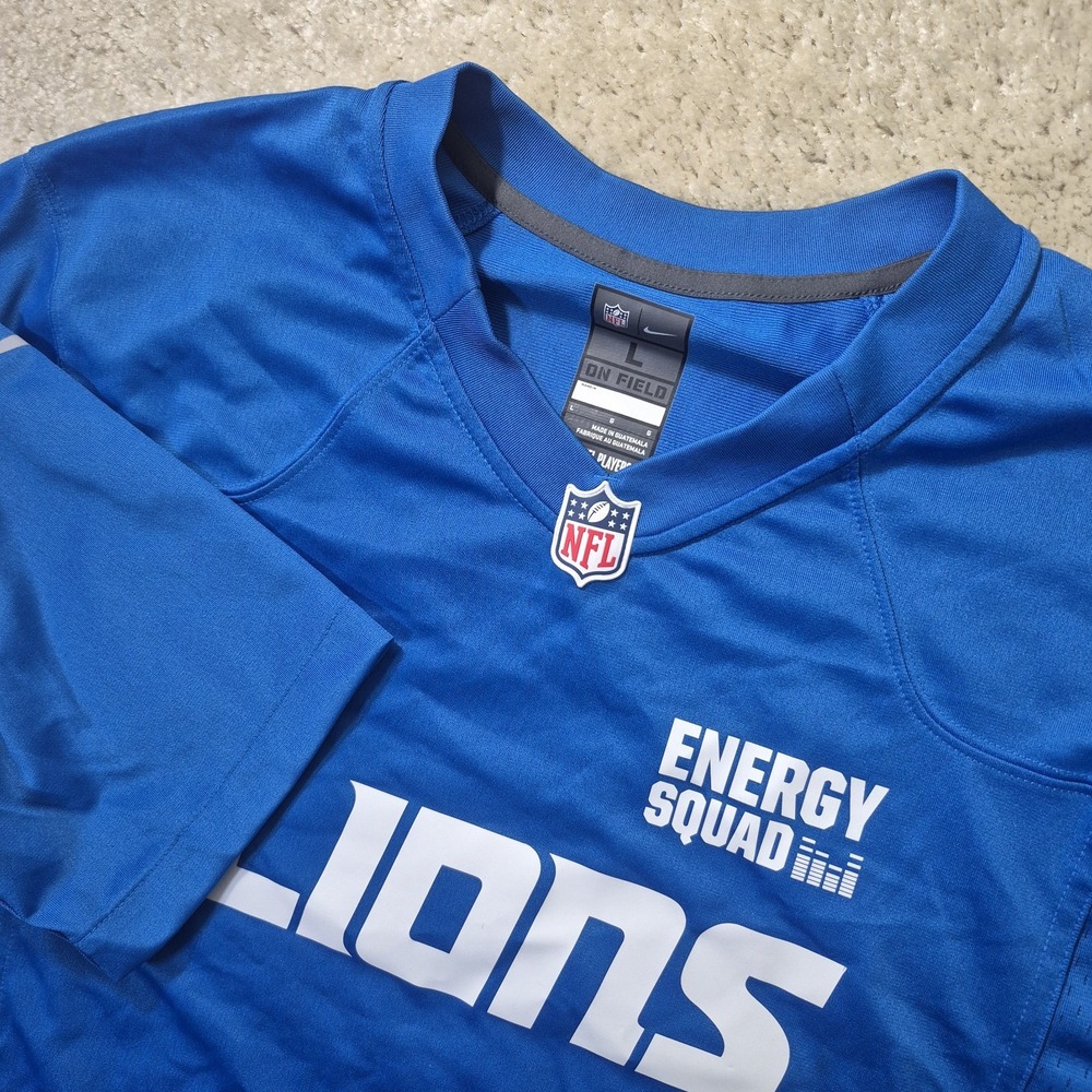 Detroit Lions Nike On Field Jersey Shirt Mens Large Blue Blank Sporty NFL Logo